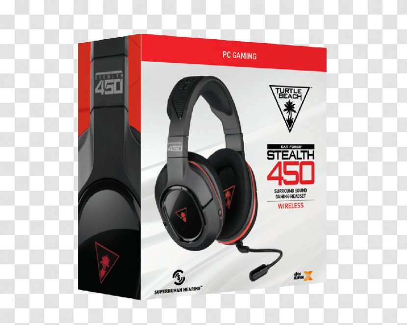 PlayStation Xbox 360 Wireless Headset Headphones Gaming Cordless Stereo Turtle Beach Over-the-ear Black Ear Force Stealth 450 - Playstation Transparent PNG