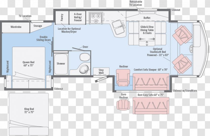 Winnebago Industries Campervans Floor Plan House - Schematic Transparent PNG