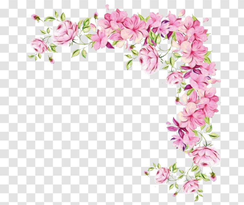 Watercolor Flowers Frame - Picture Blossom Transparent PNG