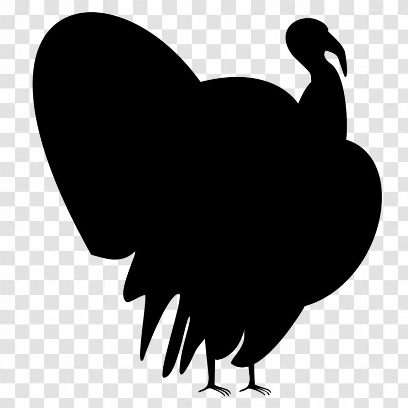 Rooster Silhouette Black White Clip Art - Poultry Transparent PNG