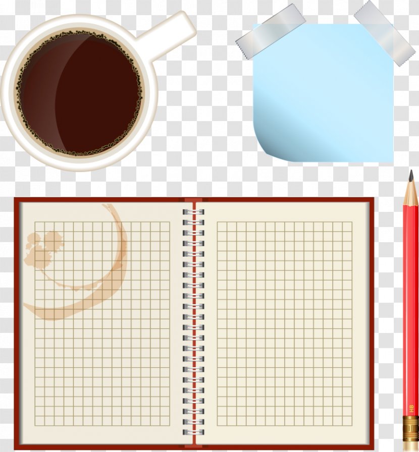 Paper Post-it Note Office - Vecteur - Vector Wooden Table Coffee And Notepad Transparent PNG