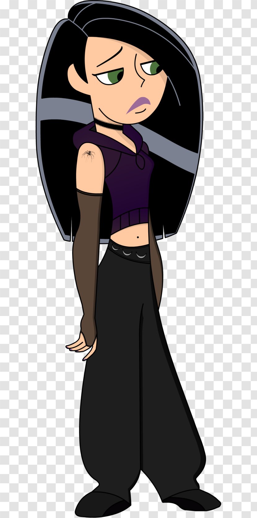 Kim Possible Ron Stoppable Goth Subculture Black Hair - Silhouette - Yuna Transparent PNG