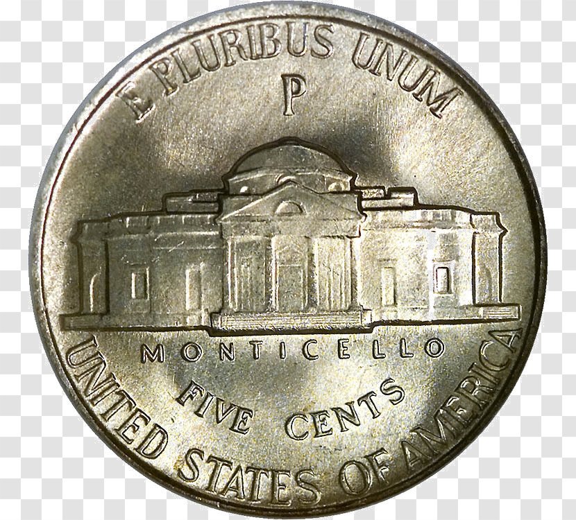 Coin Jefferson Nickel Penny Mint Mark - Cash - Burberry Purse Transparent PNG