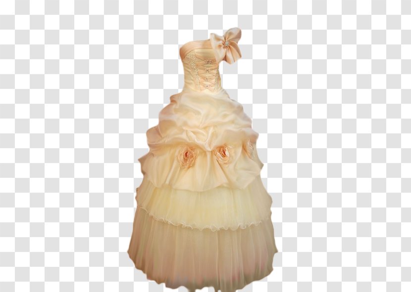 Gown Cocktail Dress Shoulder - Beige Transparent PNG