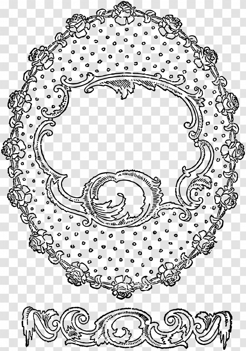 Drawing Rococo Ornament - Text - Lace Boarder Transparent PNG