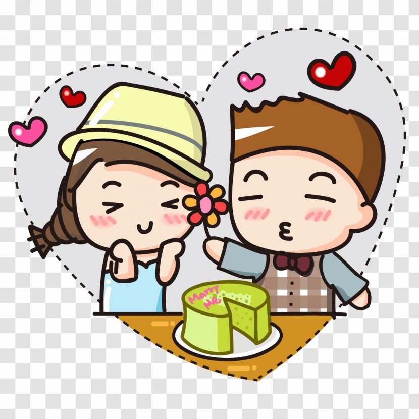 Cartoon Significant Other Illustration - Couple Transparent PNG