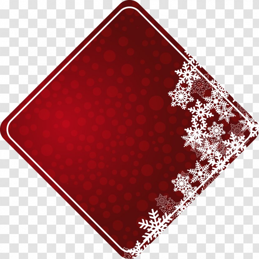 Text Box Rhombus Square Icon - Red - Polka Dot Diamond Snowflake Transparent PNG