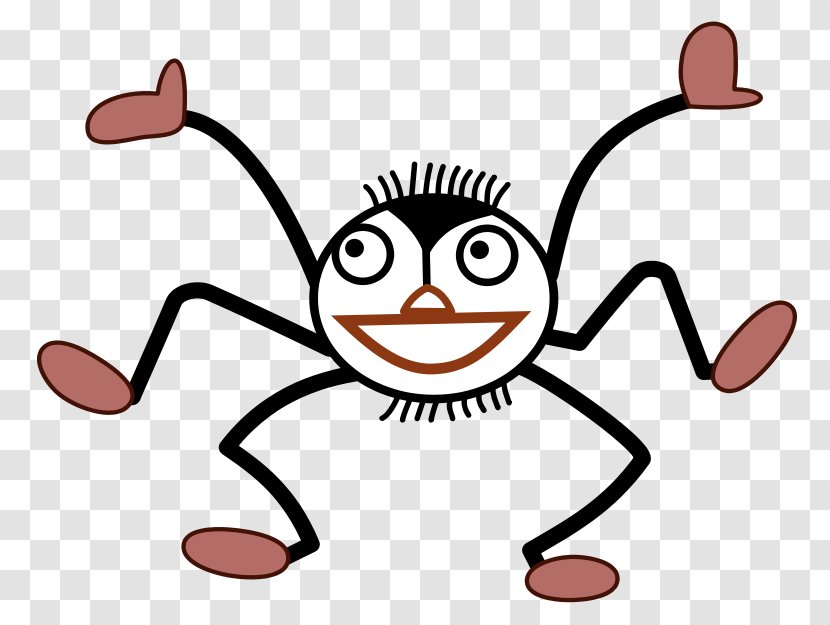 Spider Drawing Black And White Clip Art - Cartoon - Vector Transparent PNG
