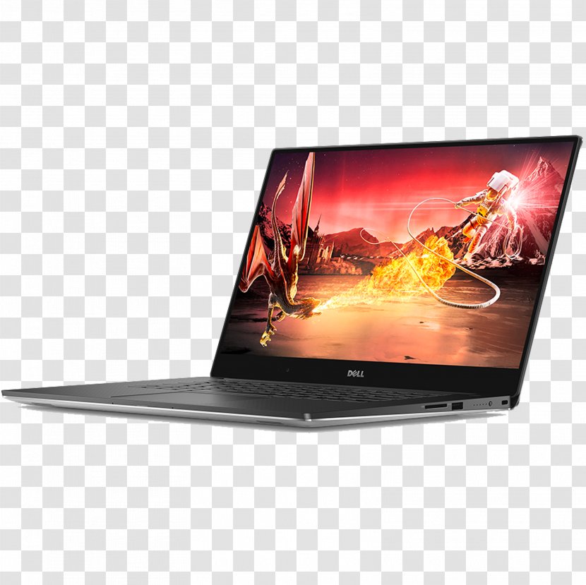 Dell XPS 15 Laptop Intel Core I7 - Silver Aluminium Windows Transparent PNG