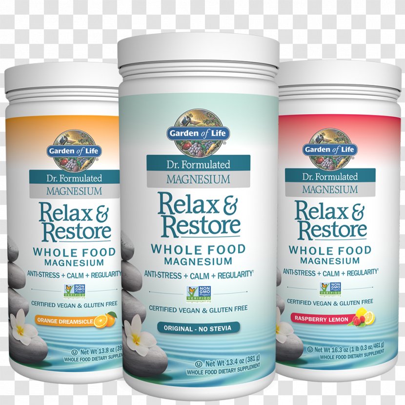 Dietary Supplement Garden Of Life - Magnesium Citrate - Dr. Formulated Relax & Restore Orange Dreamsicle13.8 Oz. LifeDr. Original13.4 HealthRelax Body Transparent PNG
