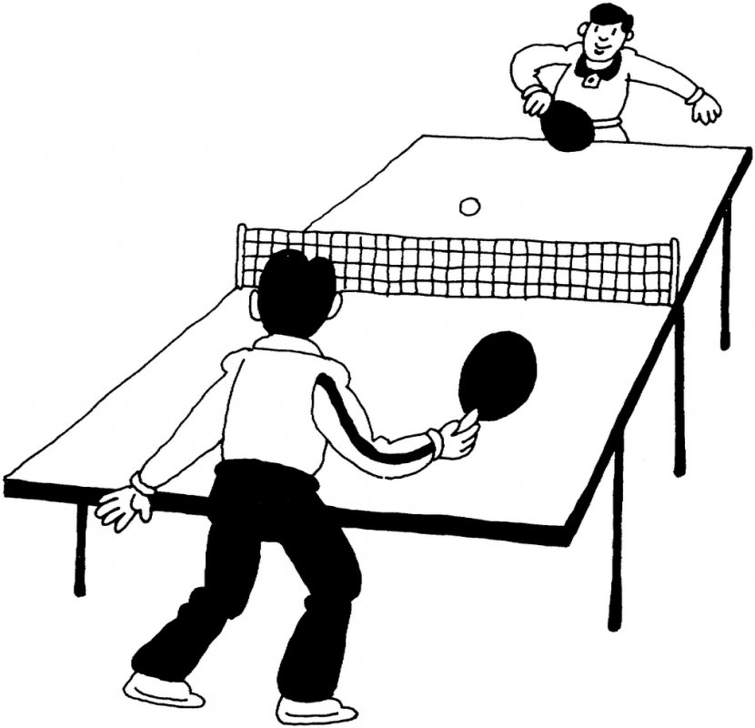 Play Table Tennis Ping Pong Paddles & Sets Coloring Book Clip Art - Sport Transparent PNG