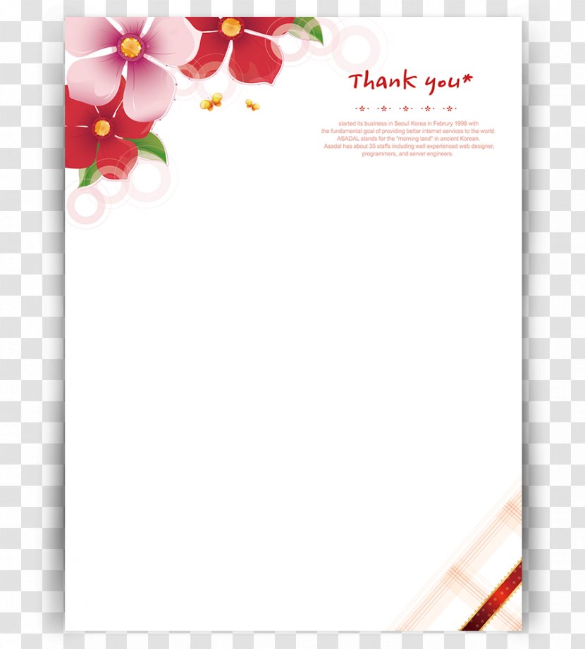 Paper Greeting & Note Cards Petal Flower Floral Design - Watercolor Thank You Transparent PNG
