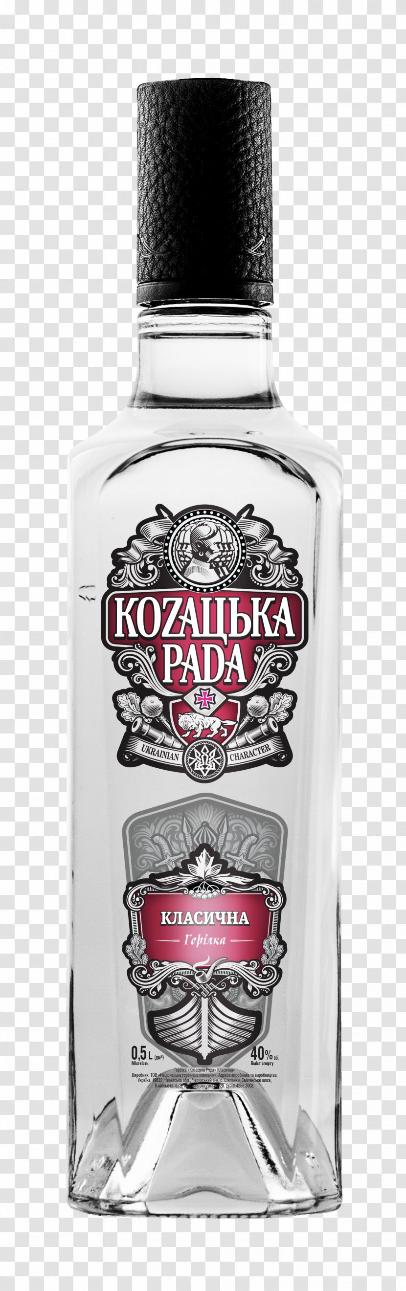 Vodka Liqueur Cossack Rada Alcoholic Drink Transparent PNG