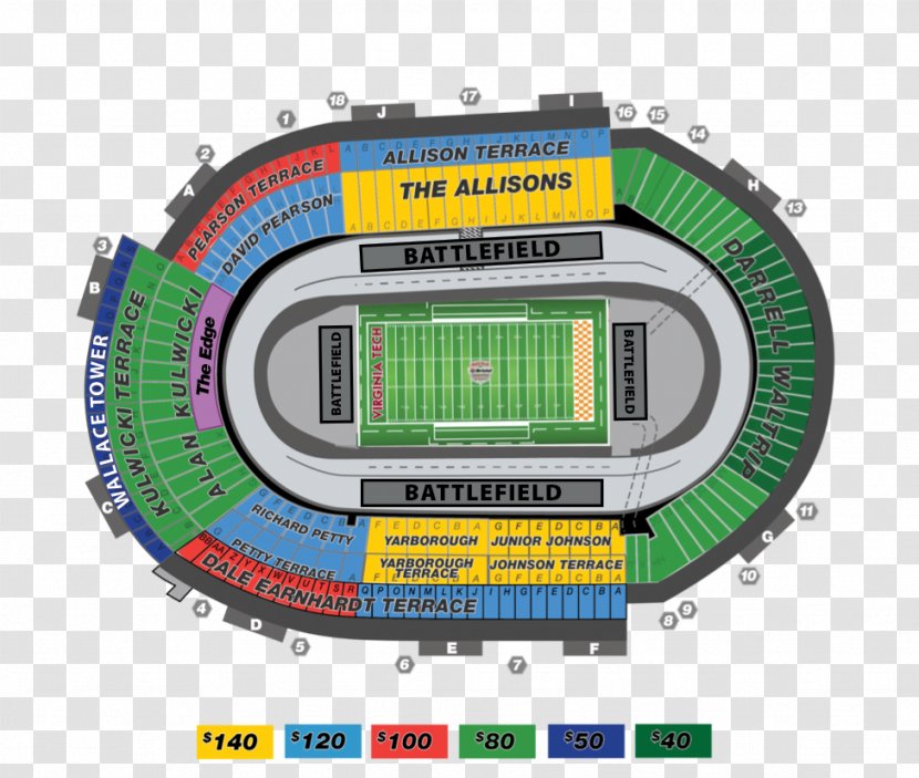 Bristol Motor Speedway 2016 Pilot Flying J Battle At Tennessee Volunteers Football Virginia Tech Hokies Texas - Ticket Transparent PNG