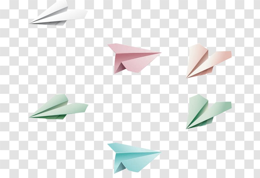 Airplane Paper Plane Clip Art - Origami - Colorful Simple Floating Material Transparent PNG