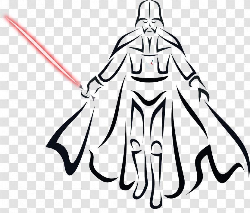 Line Art Costume Cartoon H&M Clip - Darth Vader Transparent PNG