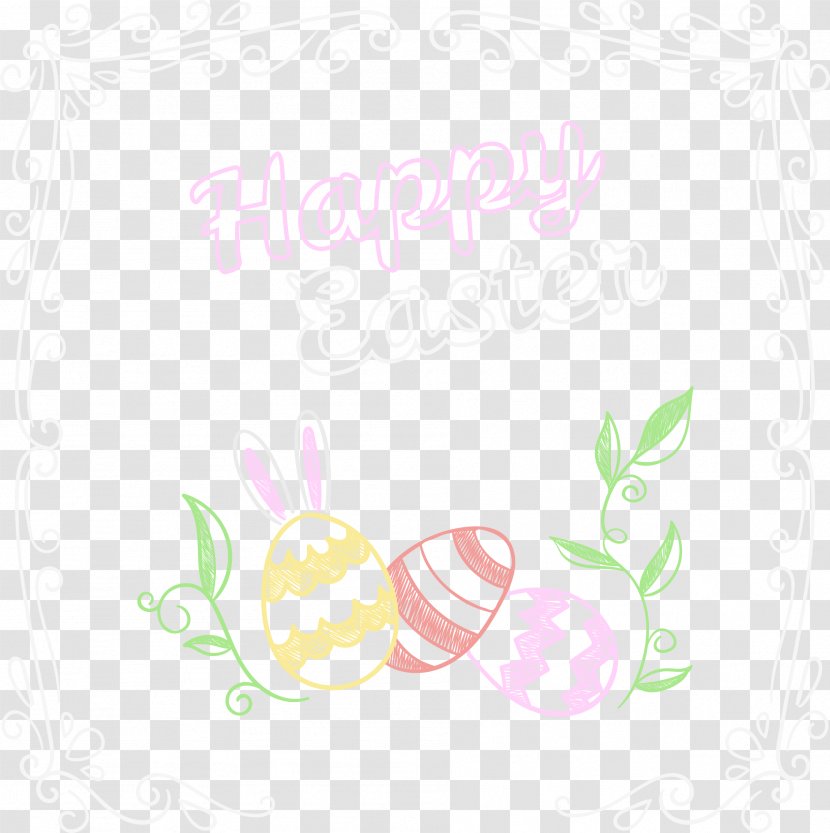 Petal Pattern - Easter Bunny With Eggs Transparent PNG