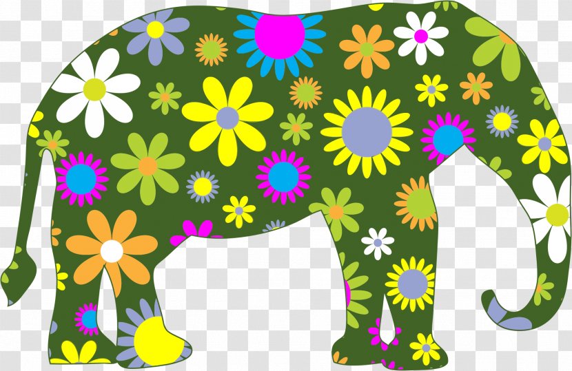 Elephant Flower Bag Clip Art - Child - Elephants Transparent PNG