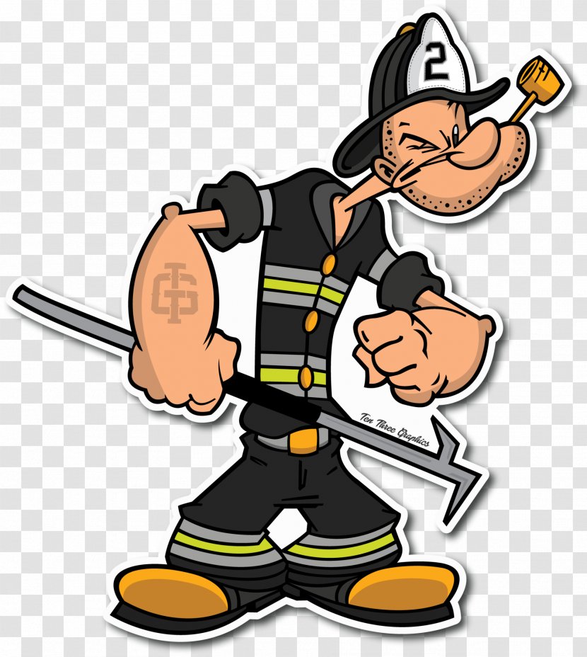 Firefighter Fire Department T-shirt Firefighting Engine - Popeye Transparent PNG