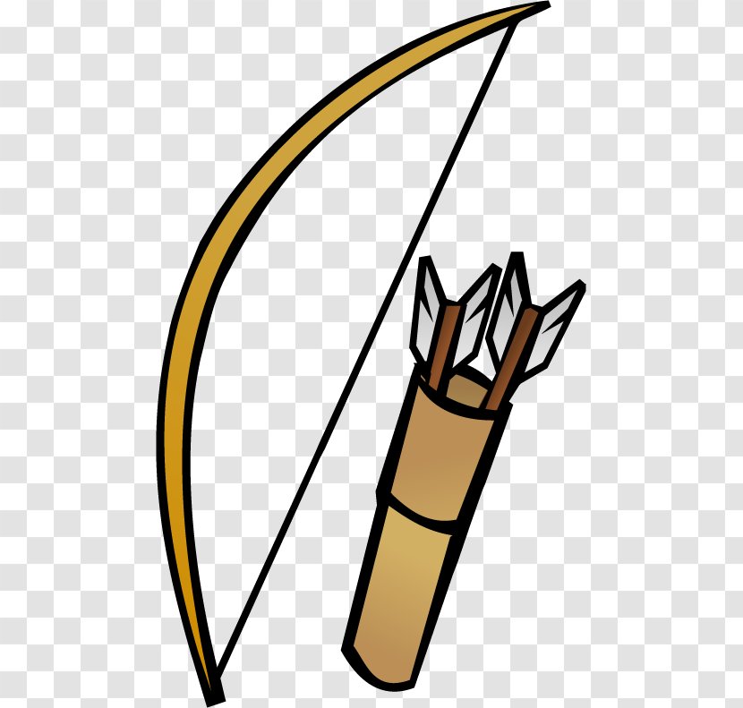 Bow And Arrow Quiver Archery Clip Art - Artwork - Vector Transparent PNG