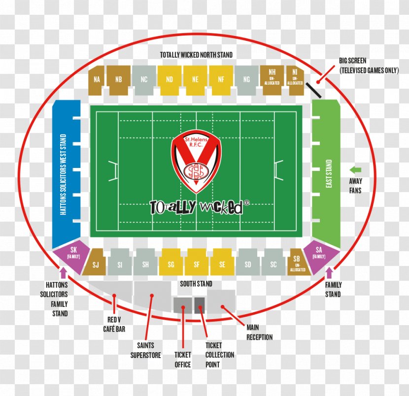 Totally Wicked Stadium St Helens R.F.C. Halliwell Jones Warrington Wolves - Ticket - Ael Fc Arena Transparent PNG