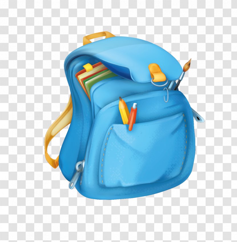 Blue Bag Backpack - Vector Material Transparent PNG