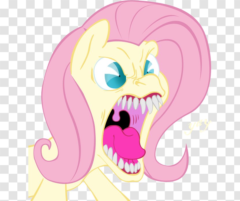 Fluttershy Pony Pinkie Pie Rarity Horse - Silhouette - Scary Transparent PNG