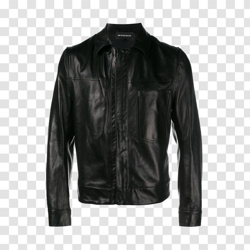 Leather Jacket Flight Coat - Sweater - Men's Jackets Transparent PNG
