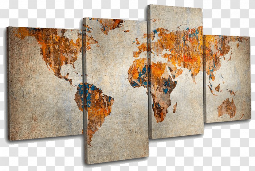 World Map Canvas Print Art Transparent PNG