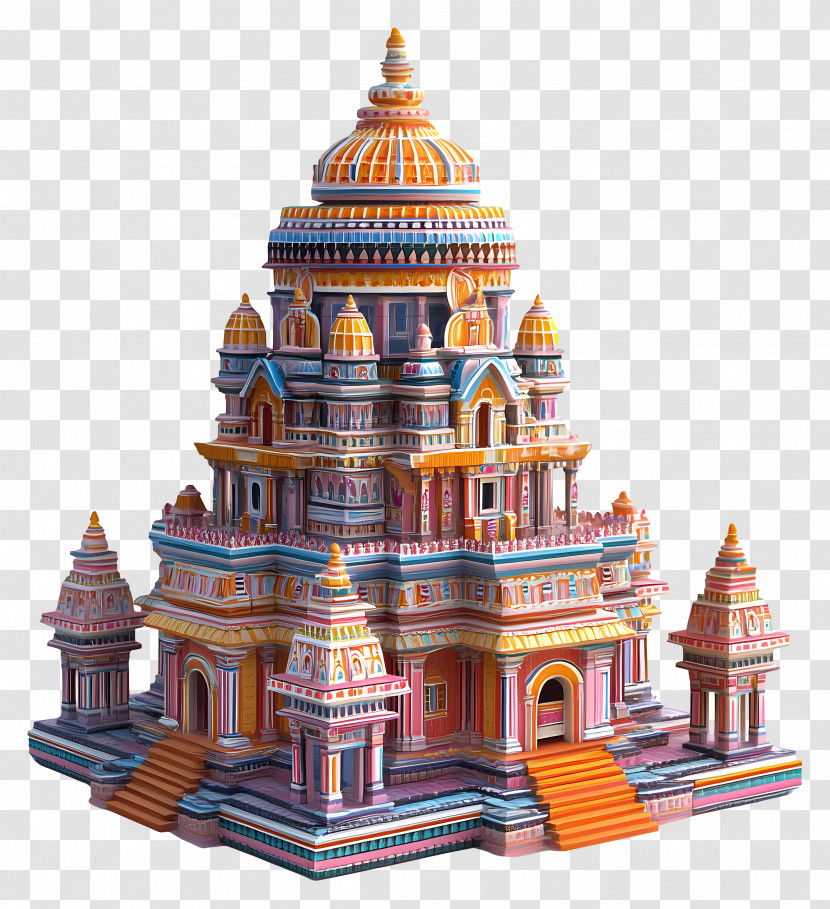Hindu Temple - Colorful Heritage Temple Transparent PNG