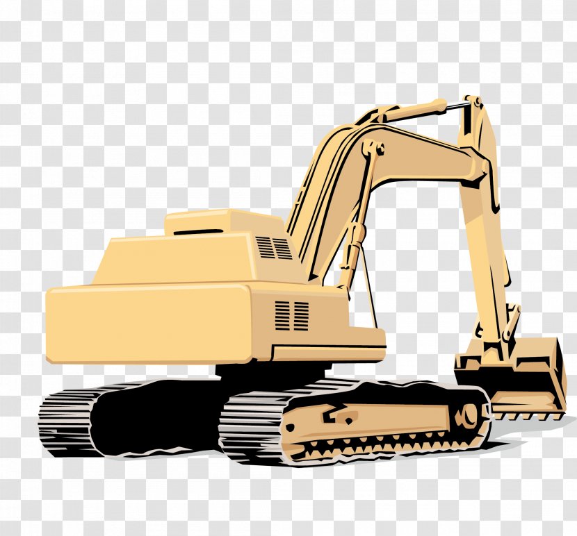 Excavator Forklift - Communicatiemiddel - Hand-painted Realistic Vector Transparent PNG