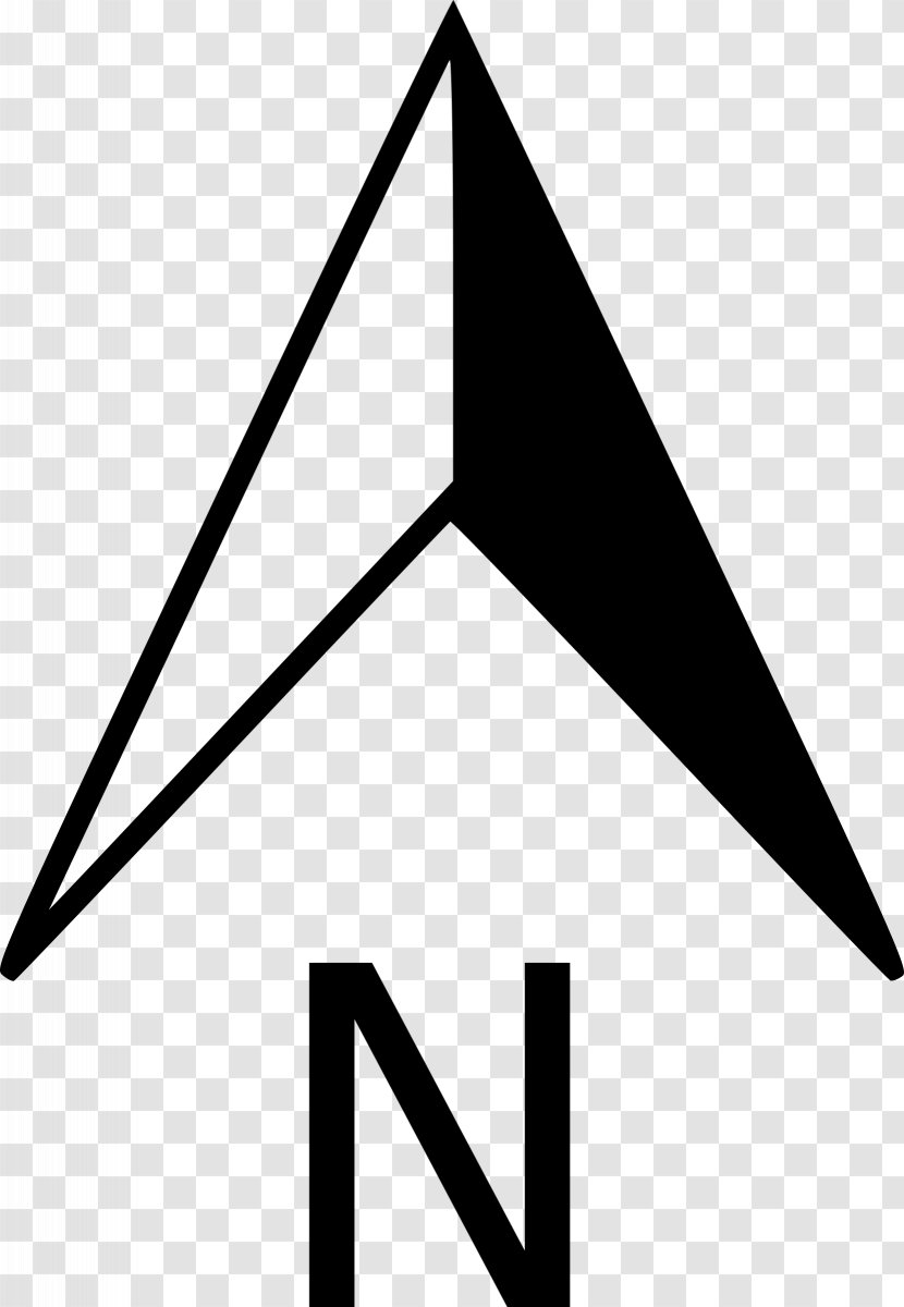 Arrow North Compass Rose Clip Art - Monochrome - Direction Transparent PNG