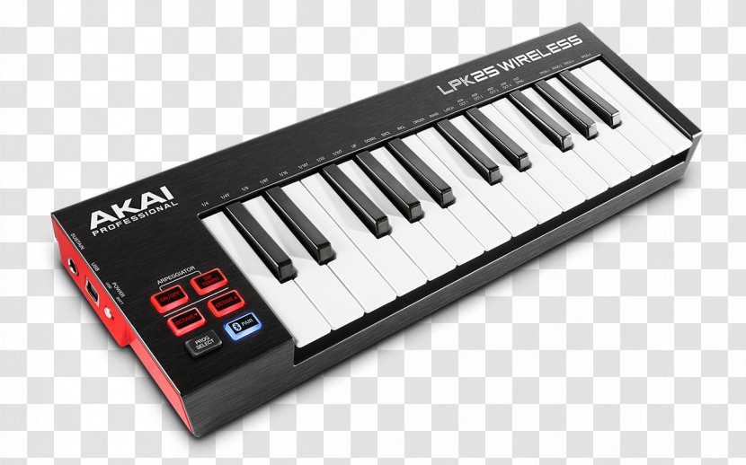 Computer Keyboard Akai Professional LPK25 MIDI Controllers - Electric Piano - USB Transparent PNG