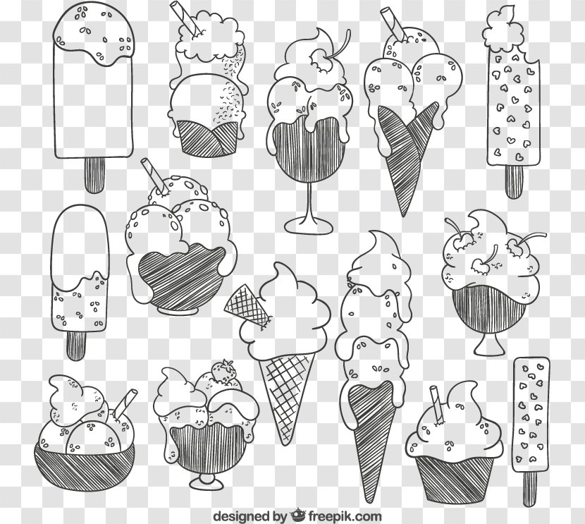 Ice Cream Drawing Euclidean Vector Painting - Heart - Design Material Downloaded, Transparent PNG