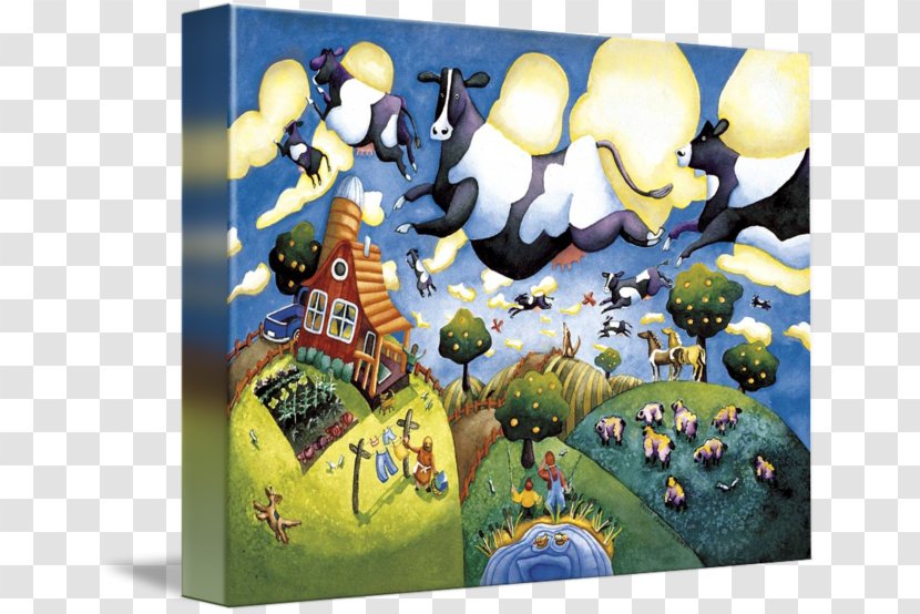 Jigsaw Puzzles Gallery Wrap Cattle Game - Flying Cow Transparent PNG