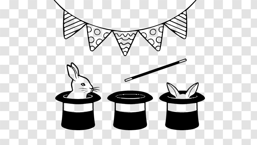 Drawing Top Hat European Rabbit Coloring Book - White - Color Transparent PNG