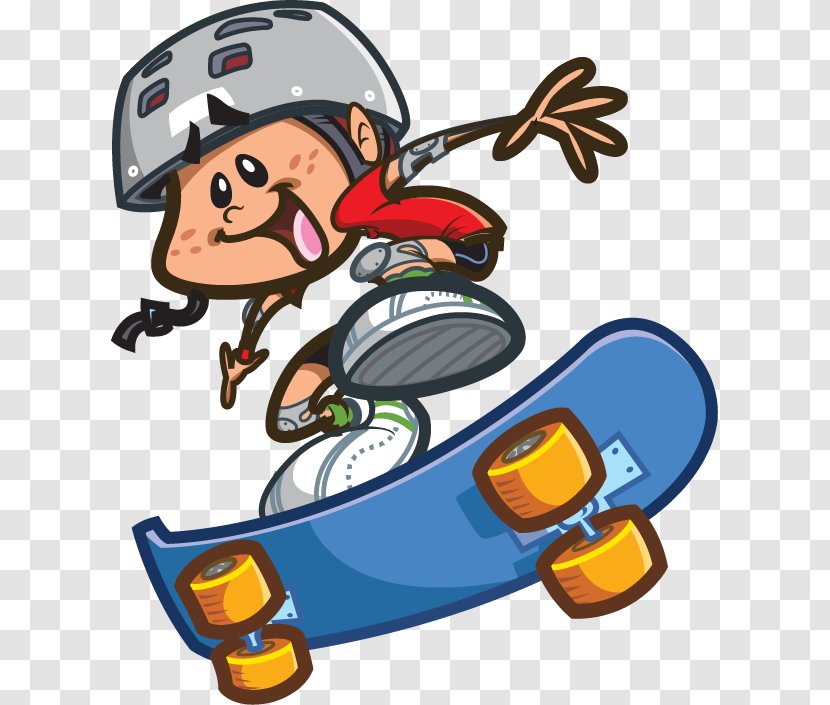 Skateboarding Cartoon Clip Art - Area - Characters Riding A Scooter Pattern Transparent PNG