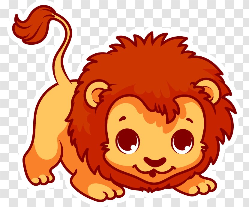 Lion Cartoon Clip Art - Carnivore - Vector Cub Transparent PNG