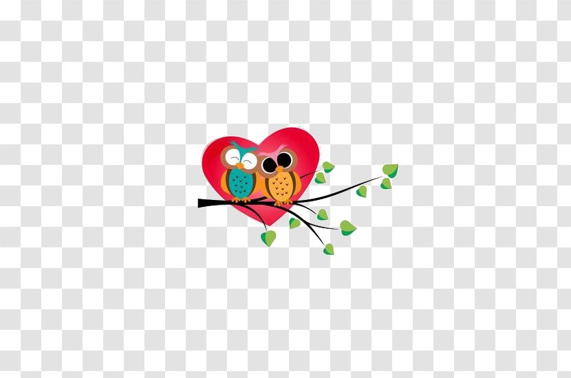 Owl Love Valentines Day Heart Clip Art - Flower - Sparrow Transparent PNG