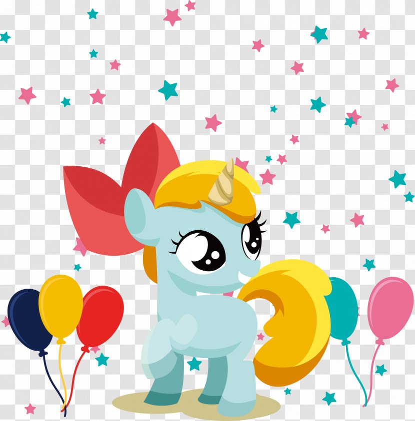 Cartoon Drawing - Fictional Character - Vector Hand-painted Unicorn Transparent PNG