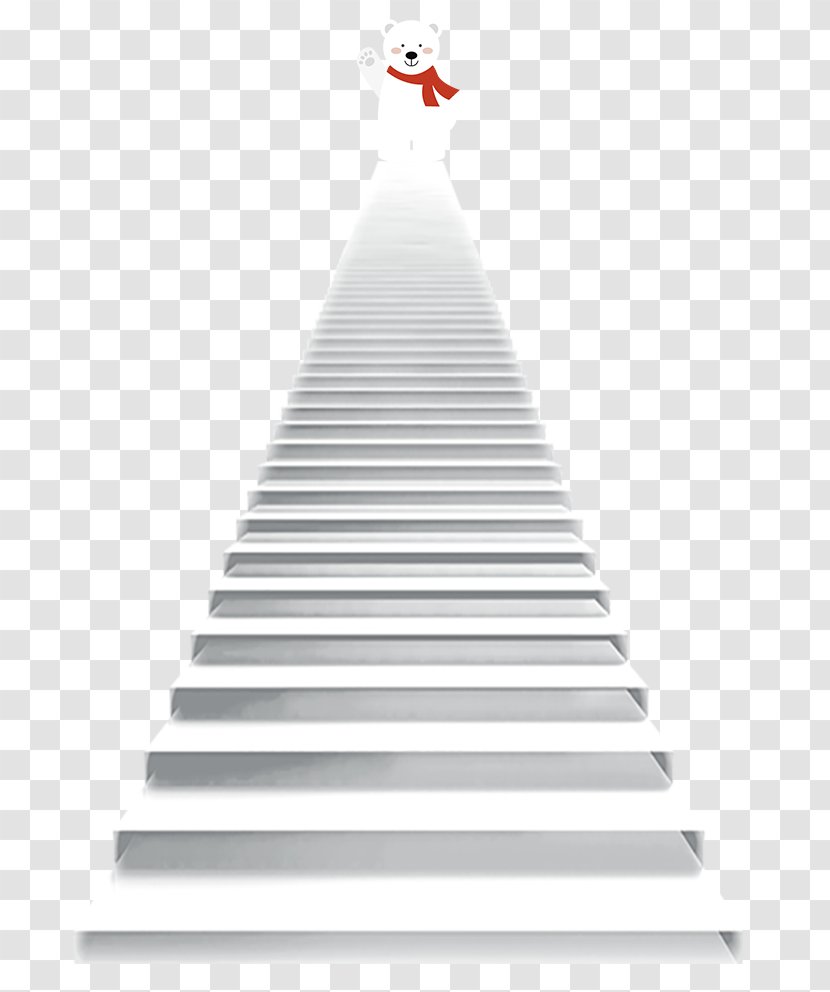Triangle Christmas Tree Black And White - Frame - Climb The Stairs Of Baby Bear Transparent PNG