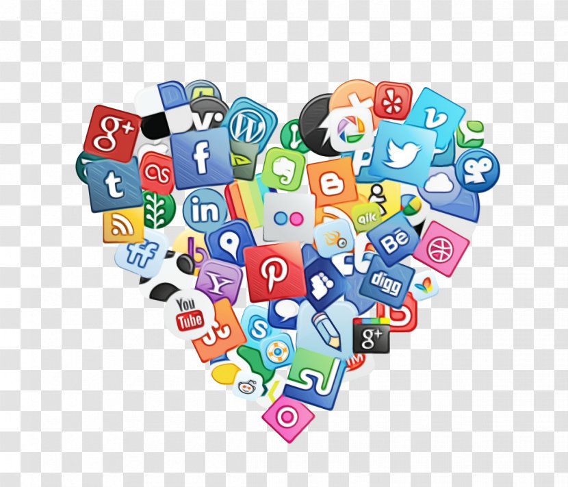 Digital Marketing Background - Social Network - Recreation Heart Transparent PNG