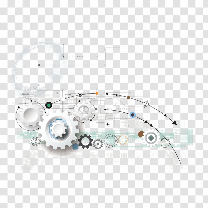 Technology Gear High Tech - Information - Vector Gears And Curves Transparent PNG
