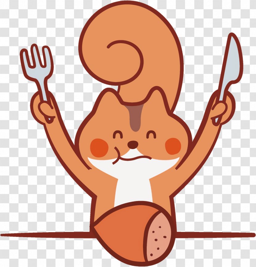 Squirrel Autumn Acorn - Pleased Cartoon Transparent PNG