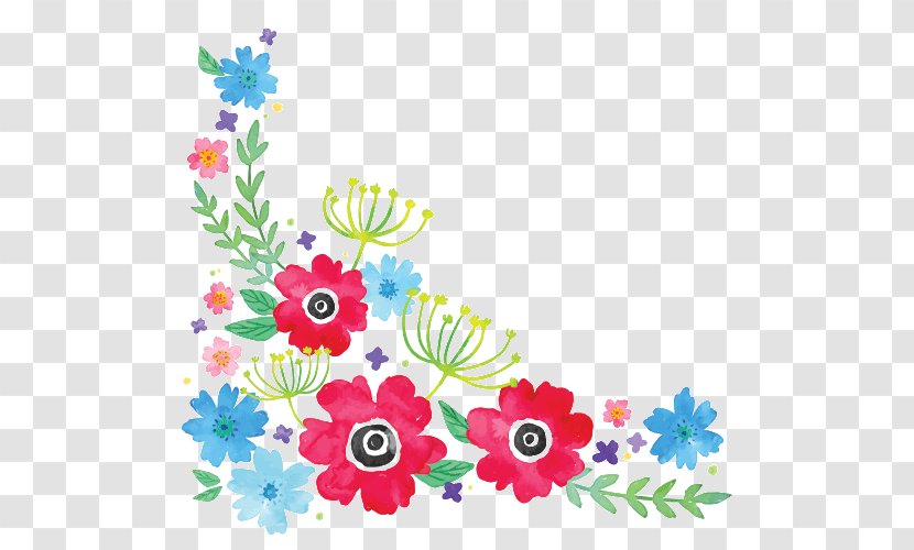 Flower Garland Watercolor Painting Clip Art - Cut Flowers Transparent PNG