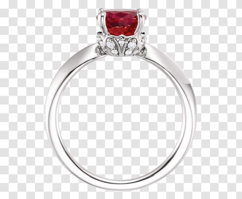 Ruby Engagement Ring Cabochon Cut - Gemstone - Proposal Transparent PNG