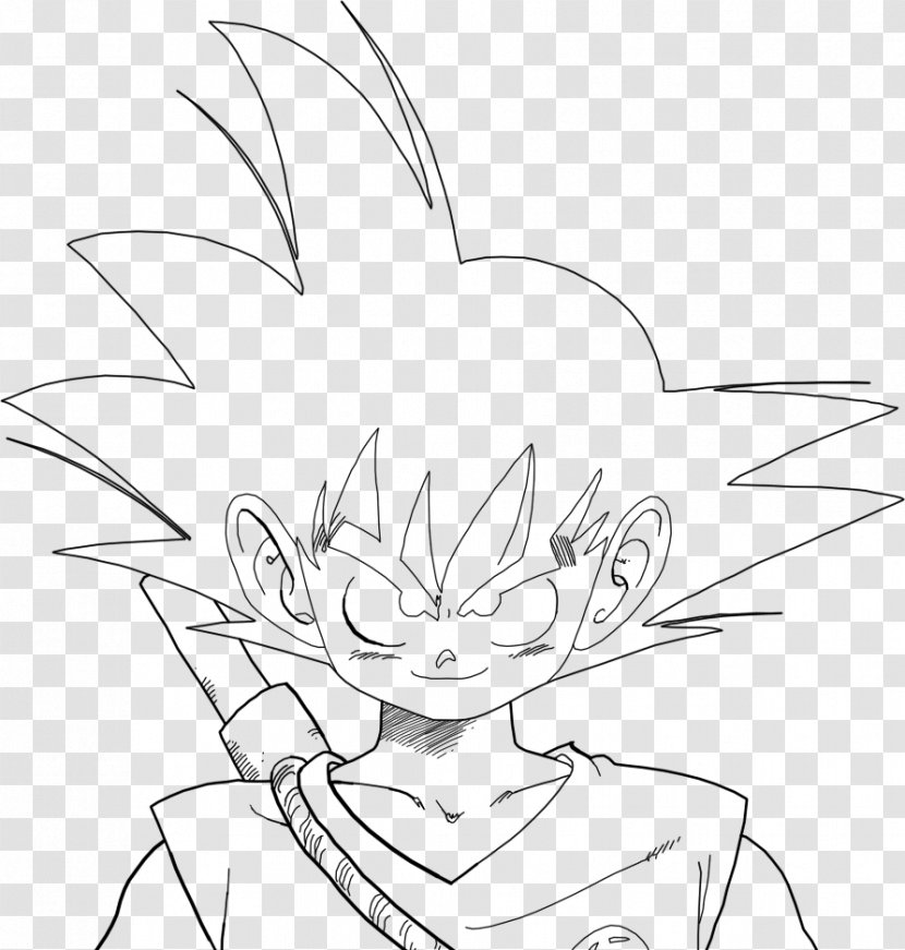 Goku Line Art Drawing Portrait Transparent PNG