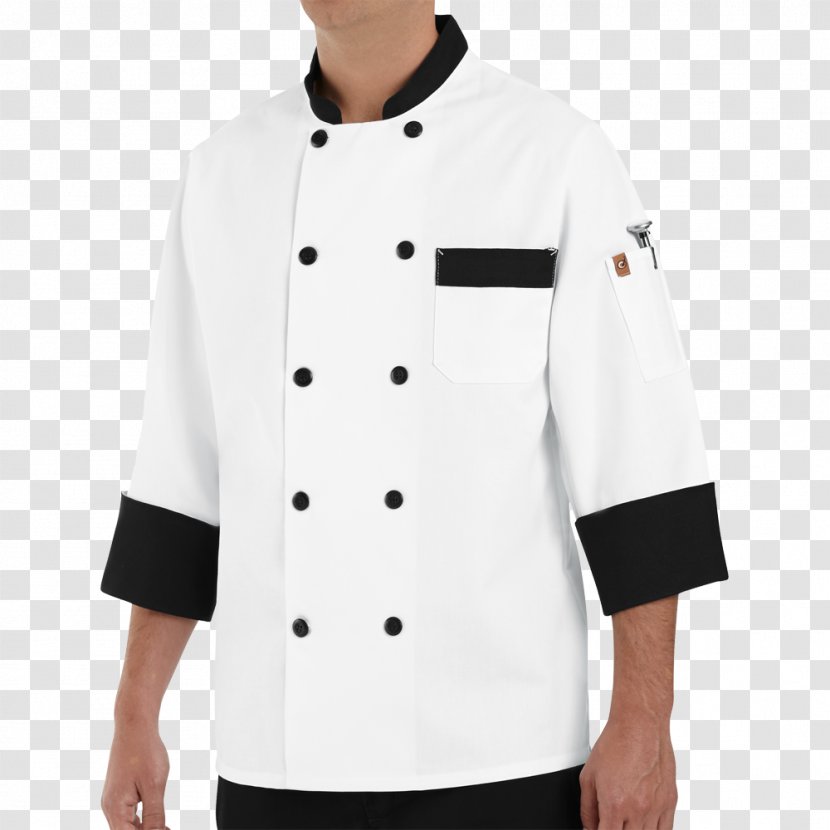Chef's Uniform Coat Clothing Jacket - White - Garnish Transparent PNG