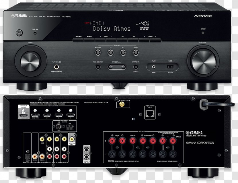 AV Receiver Yamaha RX-V581 Audio Television MusicCast WX-030 - Aventage Rxa660 Transparent PNG
