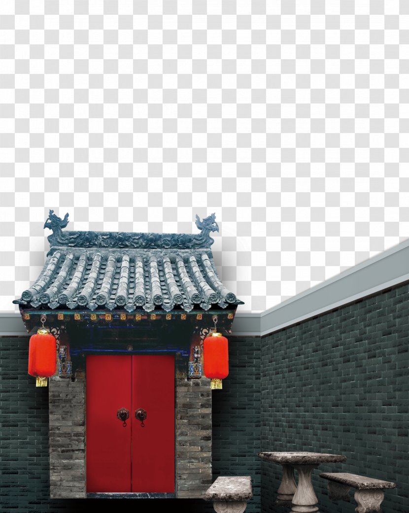 China Budaya Tionghoa Poster Chinoiserie - Architecture - Door Transparent PNG